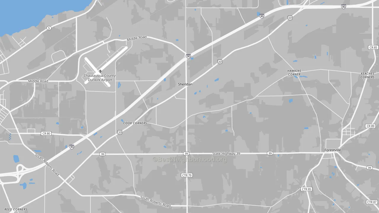 Transit Grade map of Sheridan, NY
