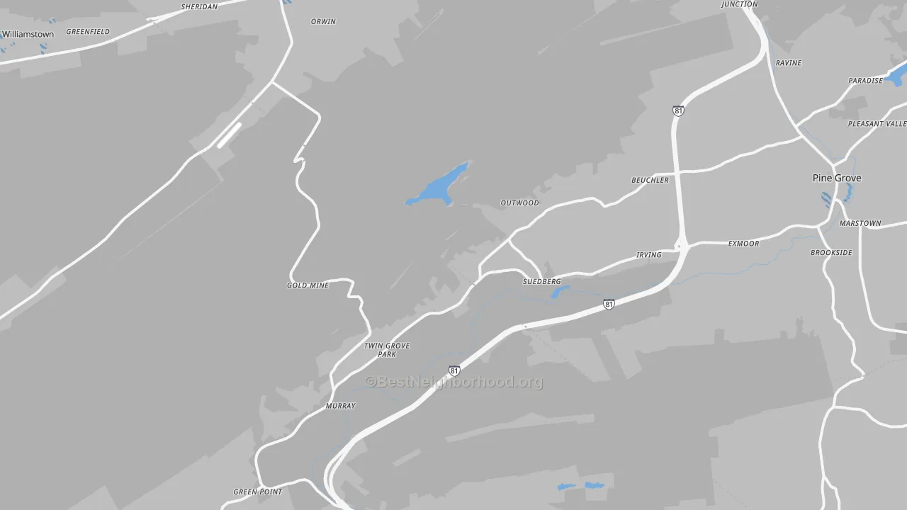 Transit Grade map of Sheridan, PA