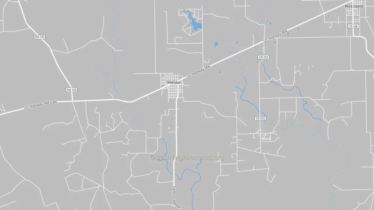 Transit Grade map of Sheridan, TX