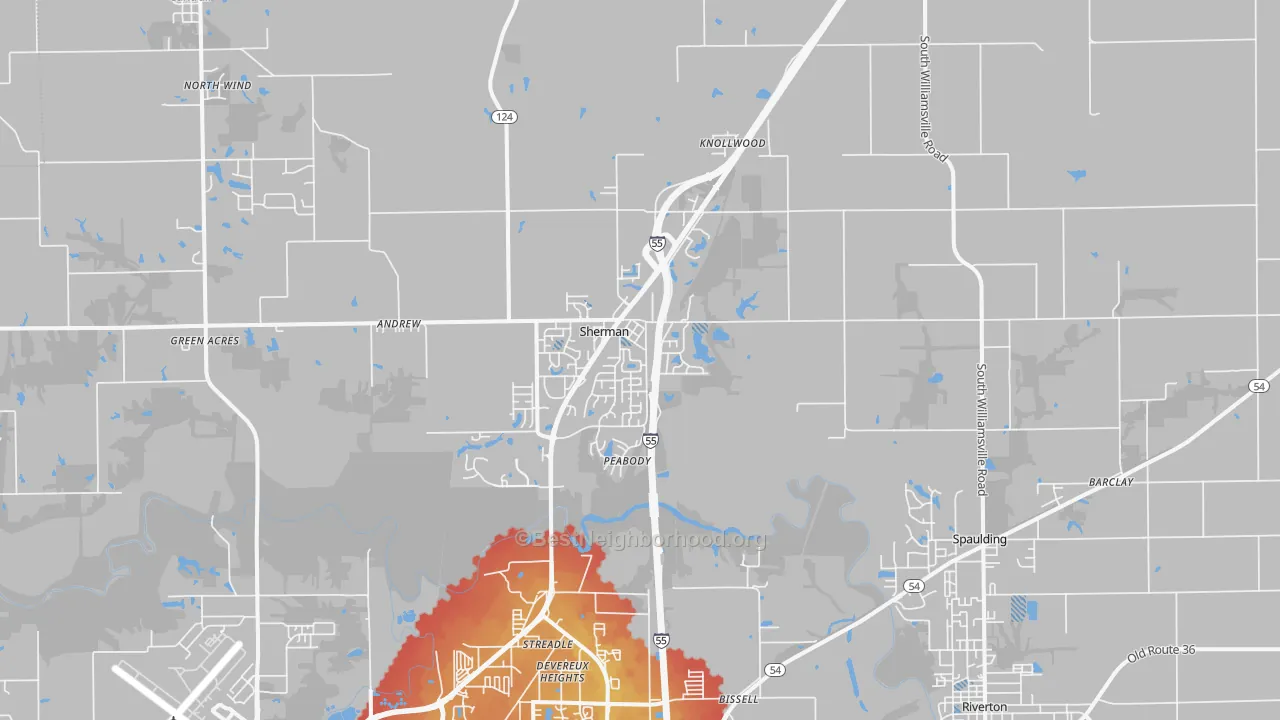 Transit Grade map of Sherman, IL