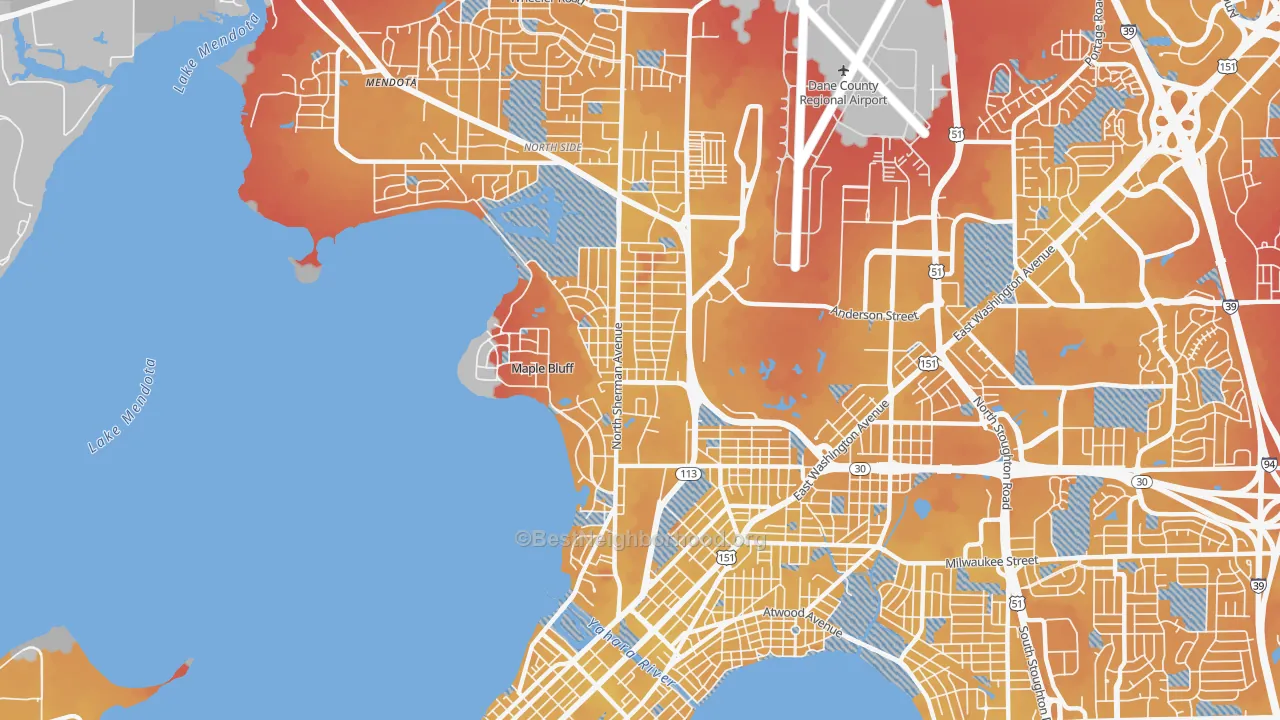 Transit Grade map of Sherman, Madison, WI