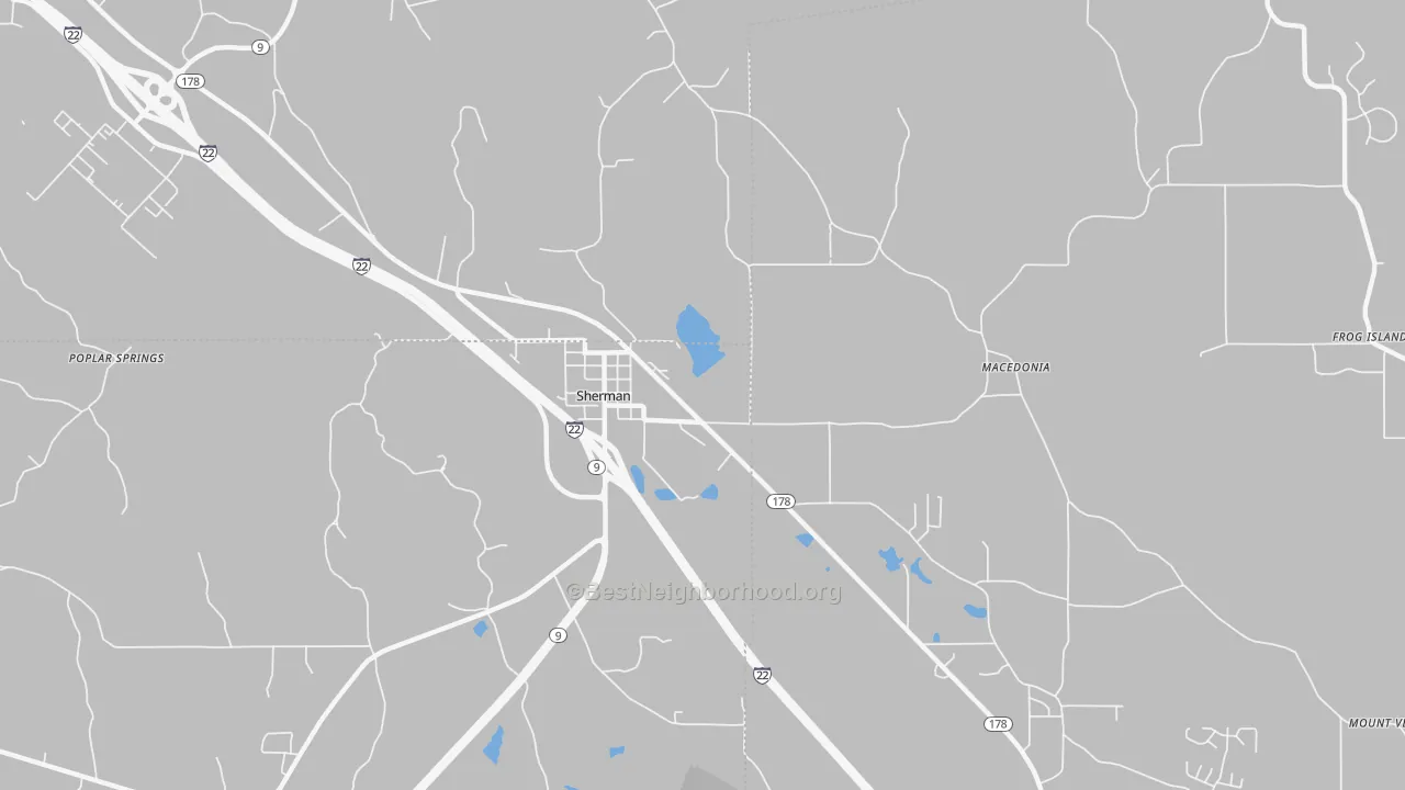 Transit Grade map of Sherman, MS