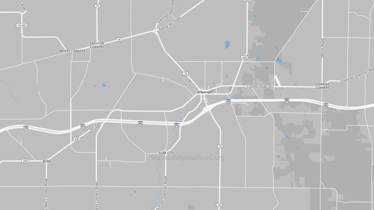 Transit Grade map of Sherman, NY