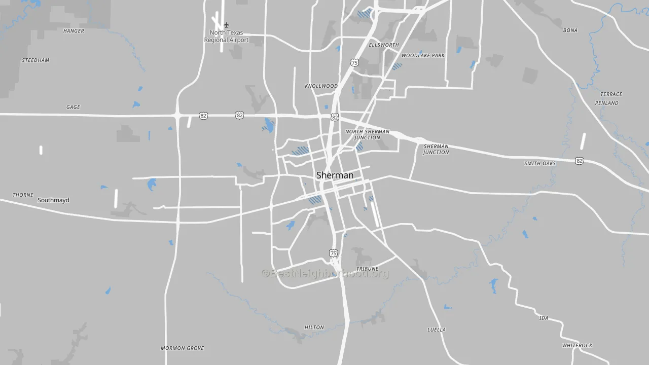 Transit Grade map of Sherman, TX