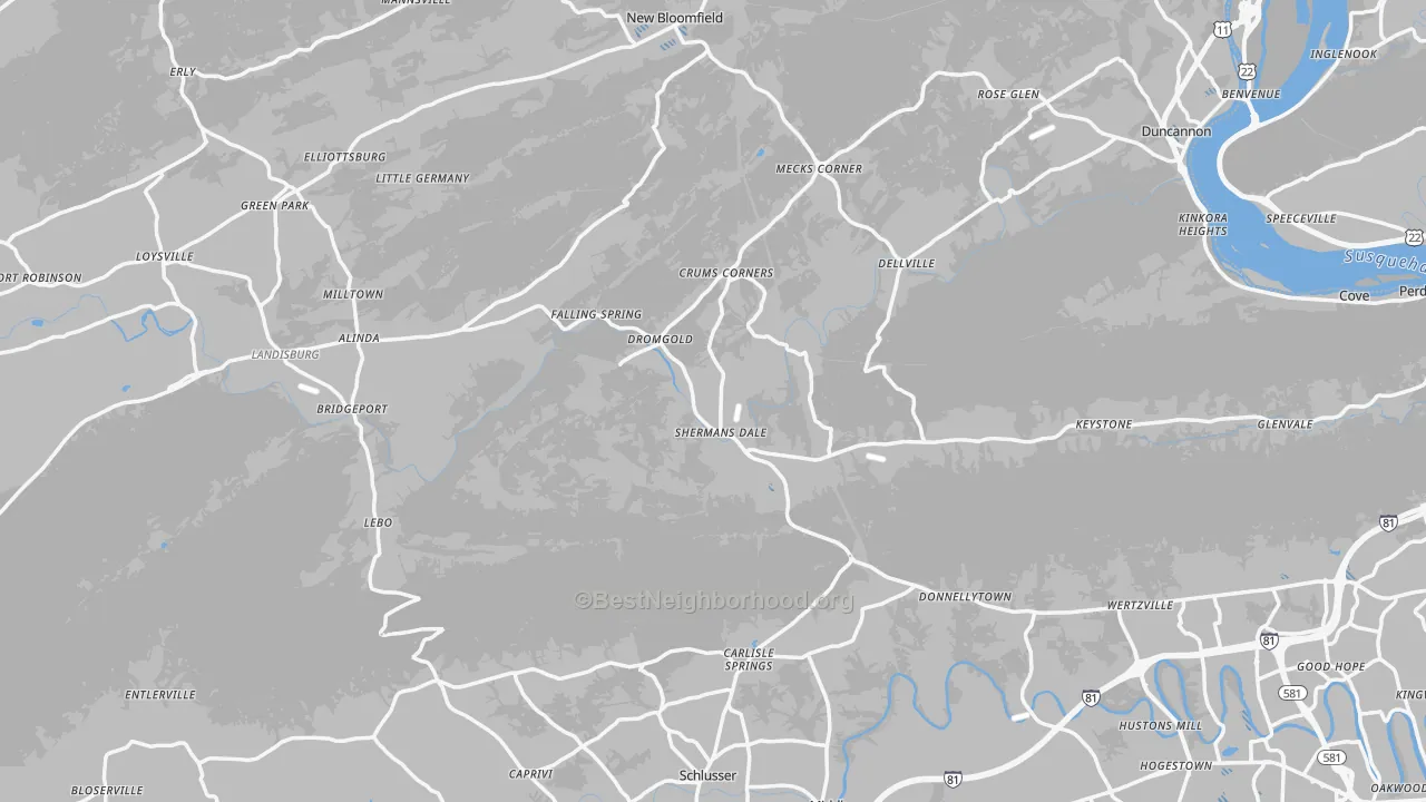 Transit Grade map of Shermans Dale, PA