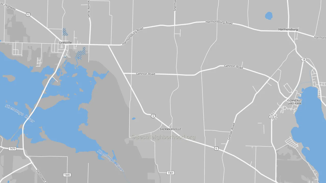 Transit Grade map of Shermansville, PA