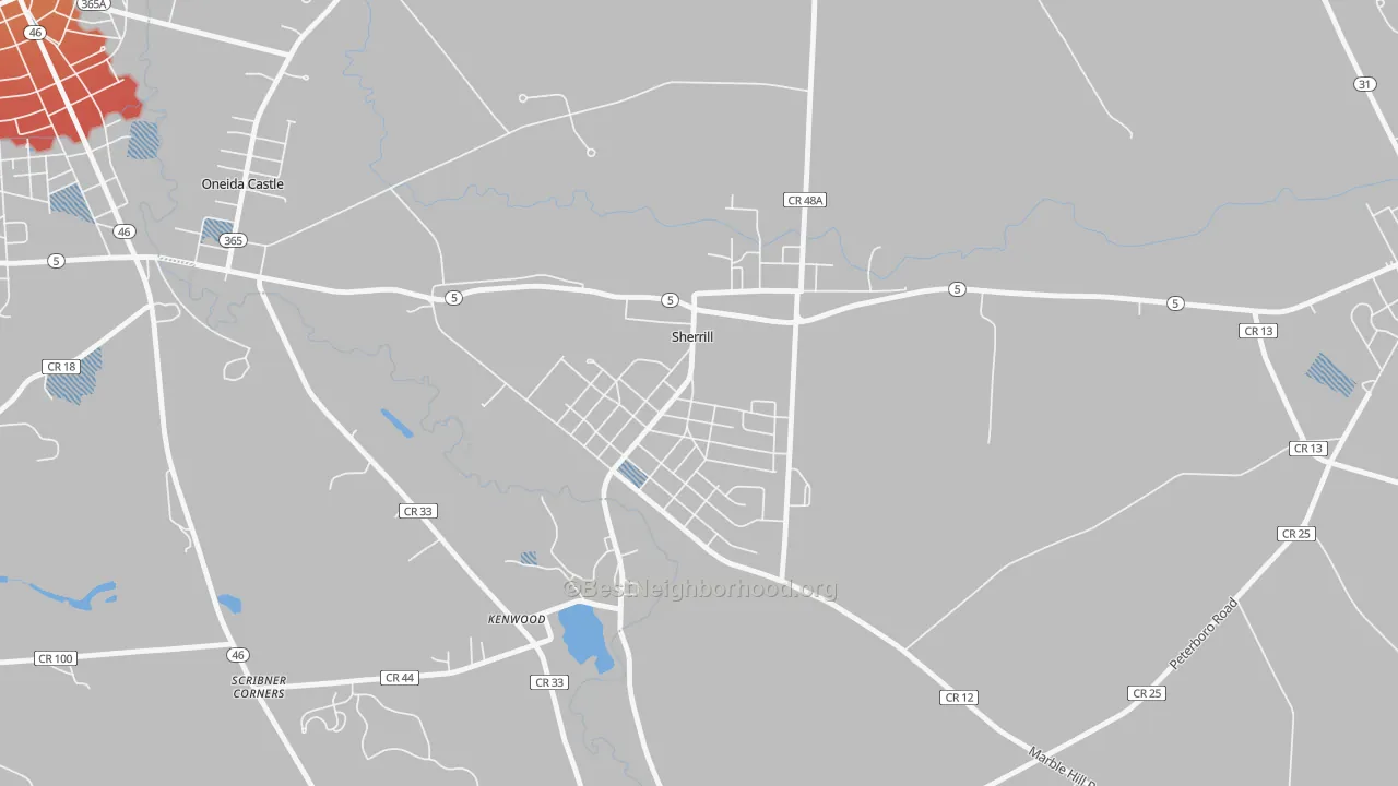 Transit Grade map of Sherrill, NY