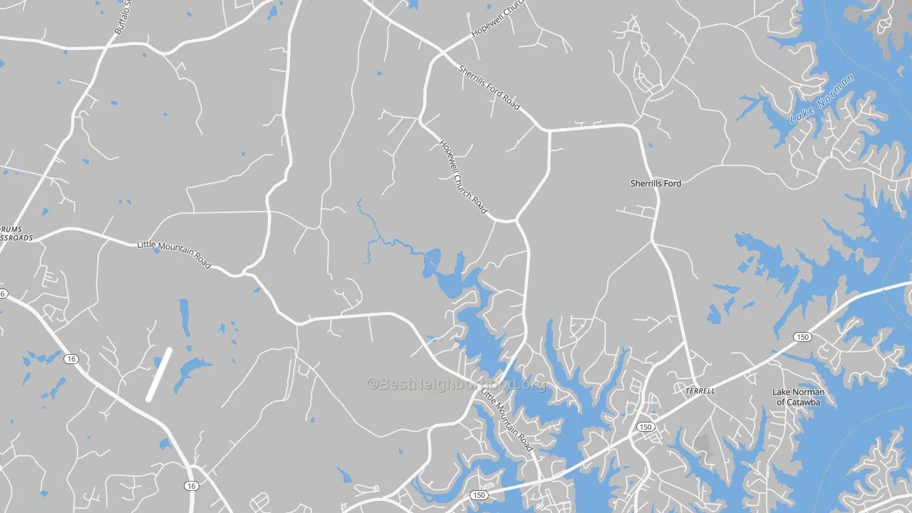 Transit Grade map of Sherrills Ford, NC