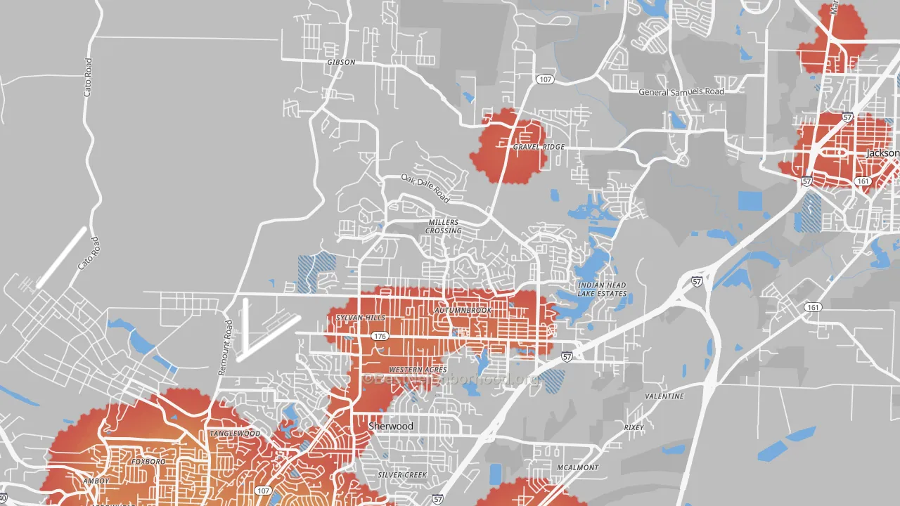 Transit Grade map of Sherwood, AR