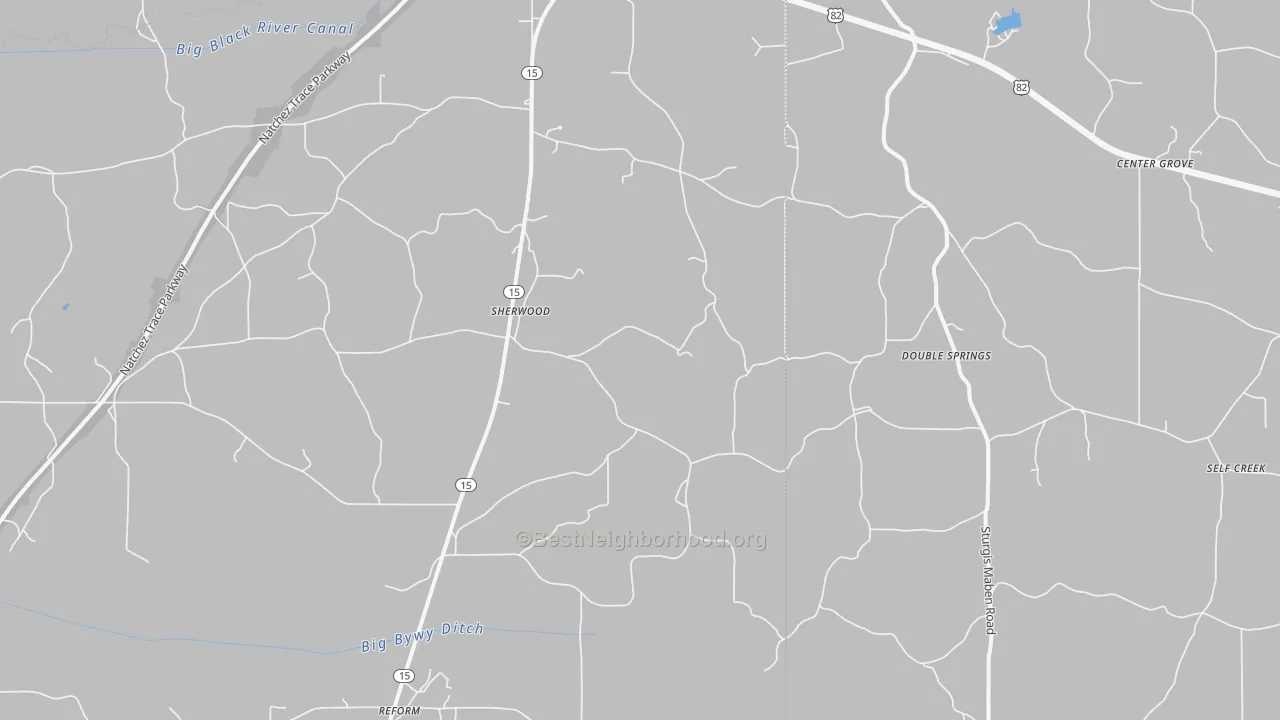 Transit Grade map of Sherwood, MS