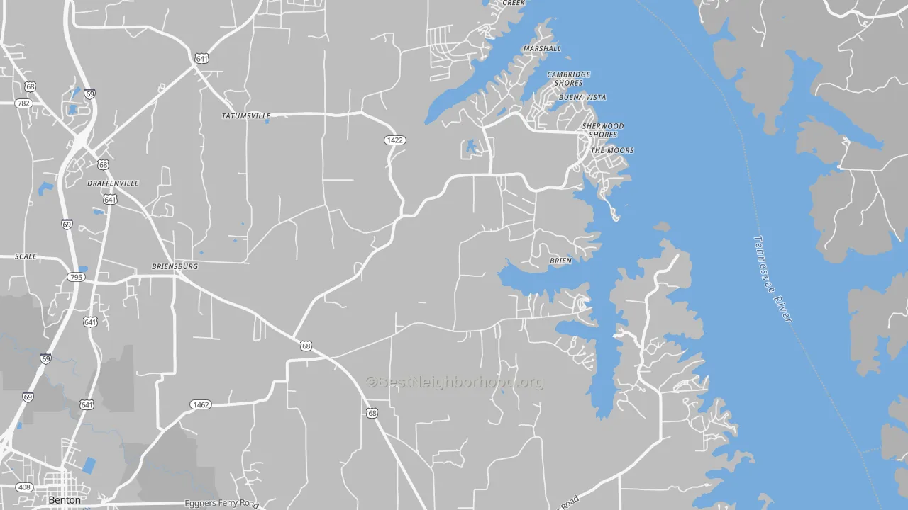 Transit Grade map of Sherwood Shores, KY