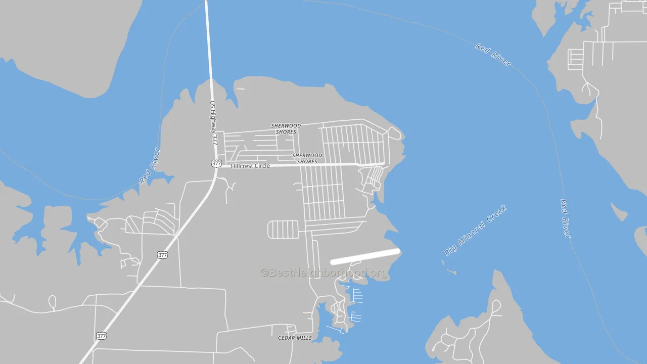 Transit Grade map of Sherwood Shores, TX