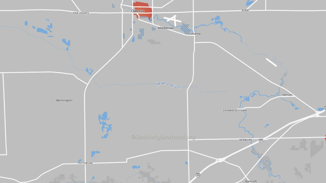 Transit Grade map of Shiawassee County, MI