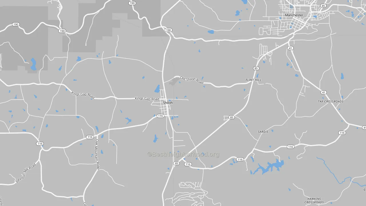 Transit Grade map of Shiloh, GA