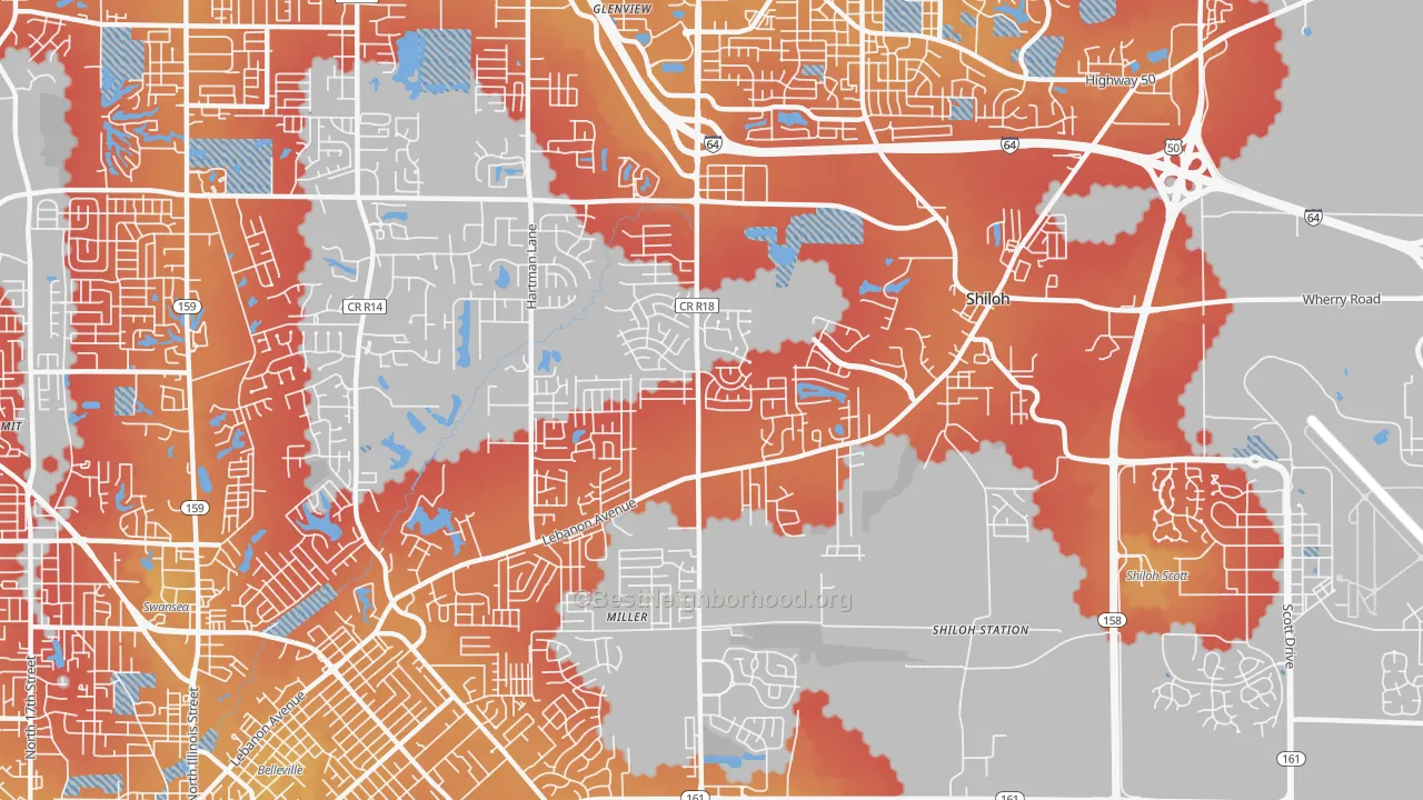 Transit Grade map of Shiloh, IL