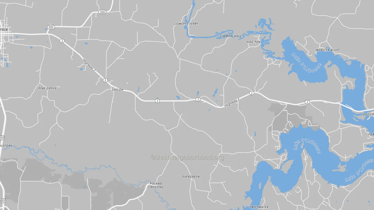 Transit Grade map of Shiloh, LA