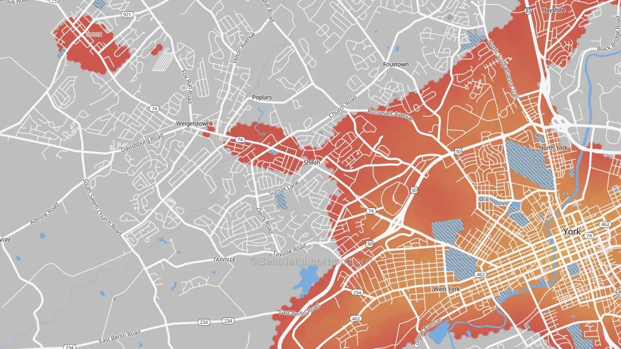 Transit Grade map of Shiloh, York, PA
