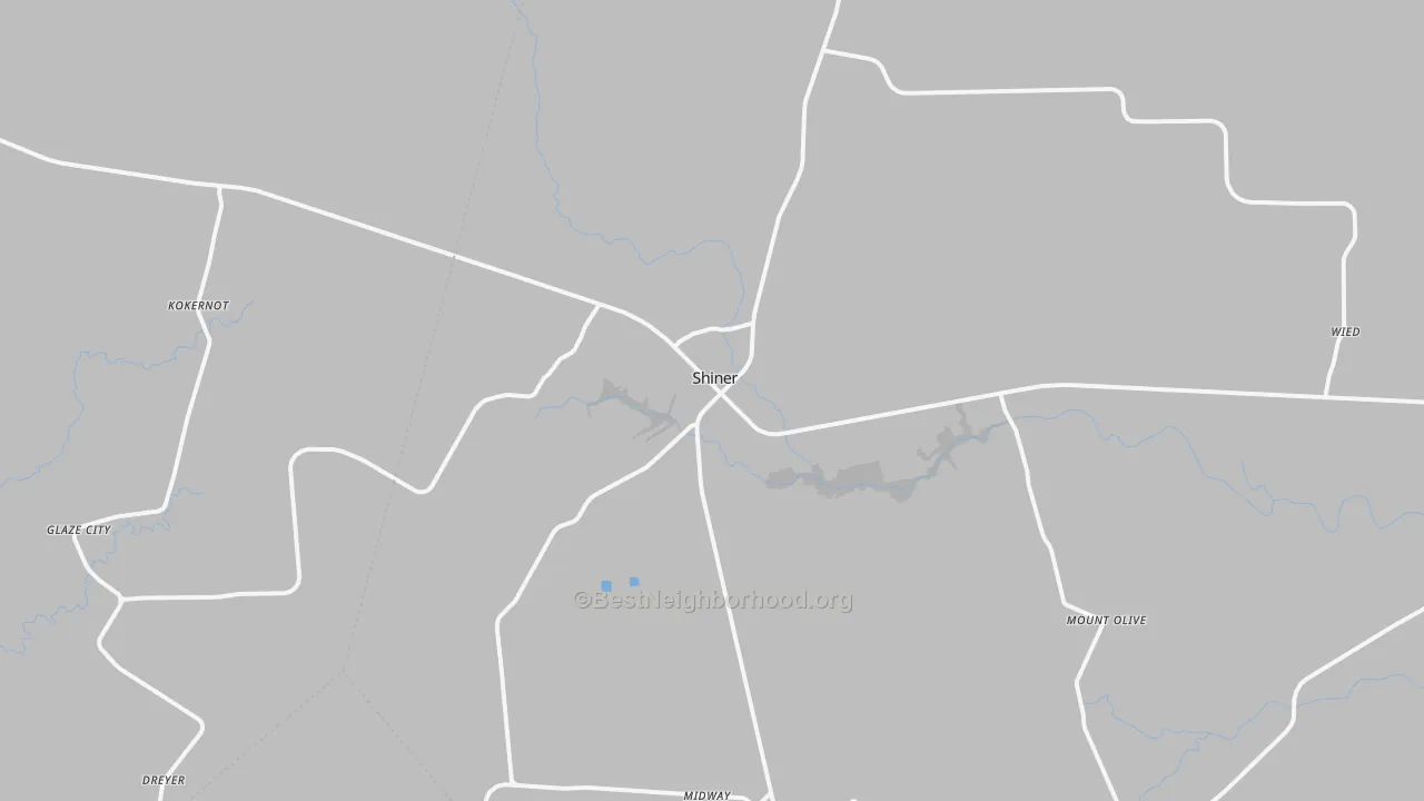 Transit Grade map of Shiner, TX