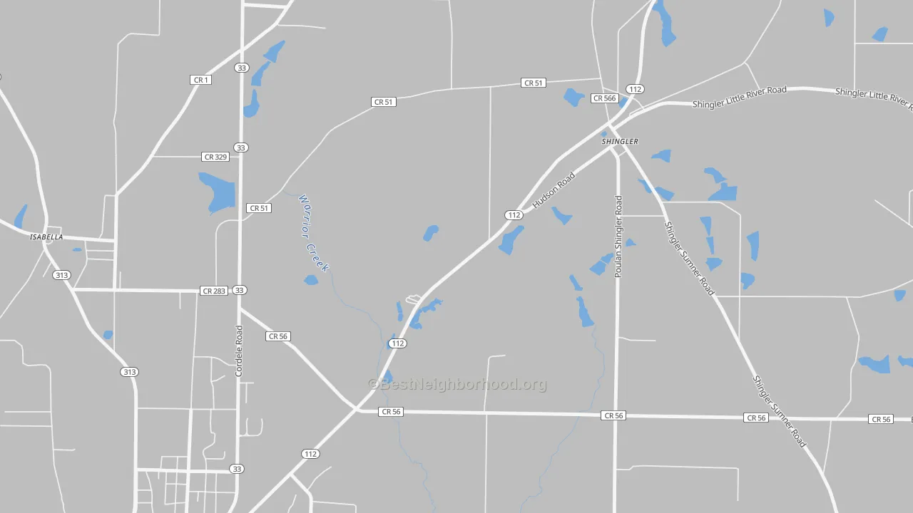 Transit Grade map of Shingler, GA