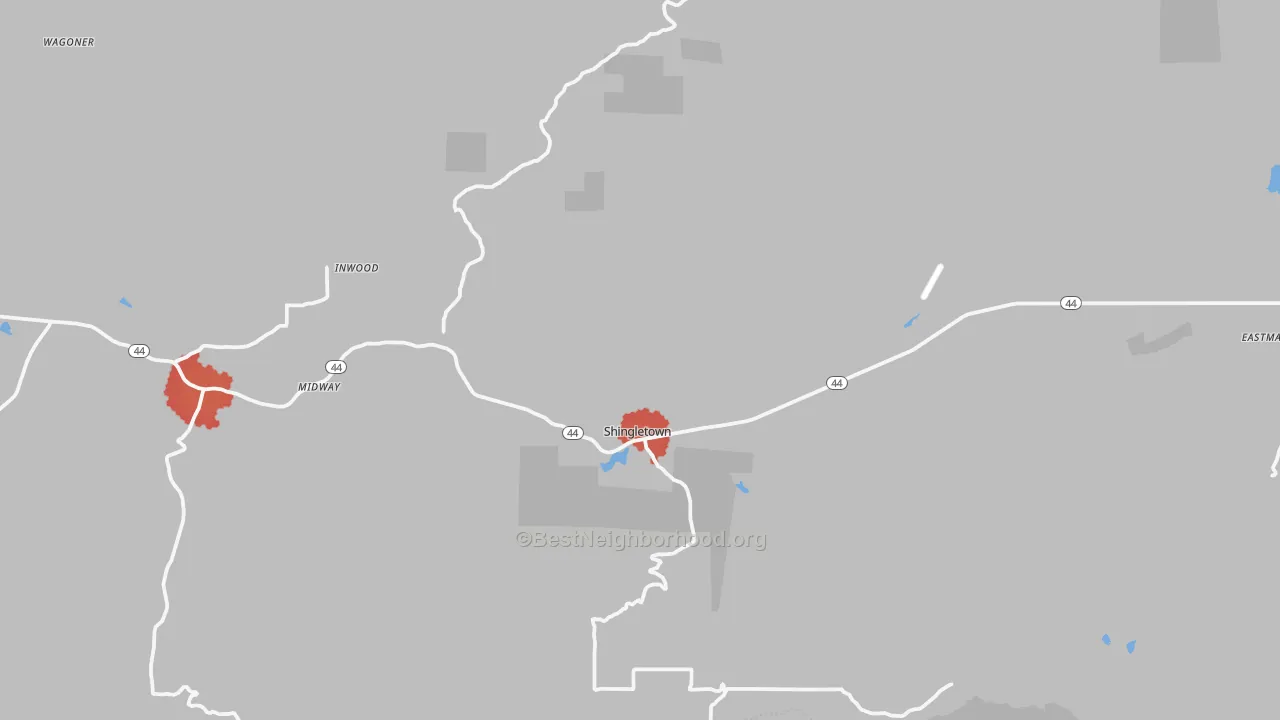 Transit Grade map of Shingletown, CA