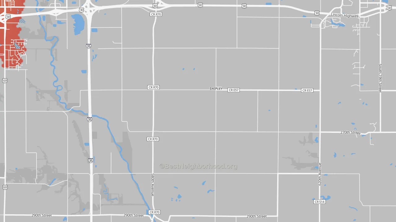 Transit Grade map of Shipley, IA