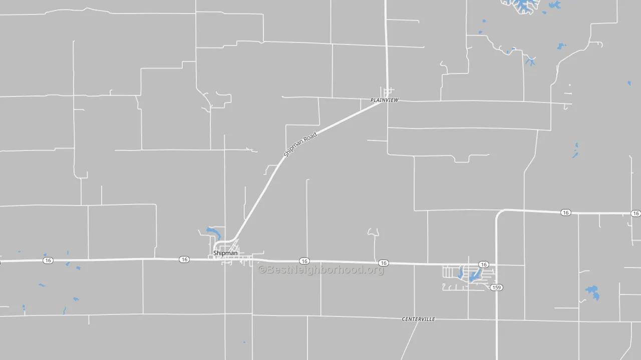 Transit Grade map of Shipman, IL