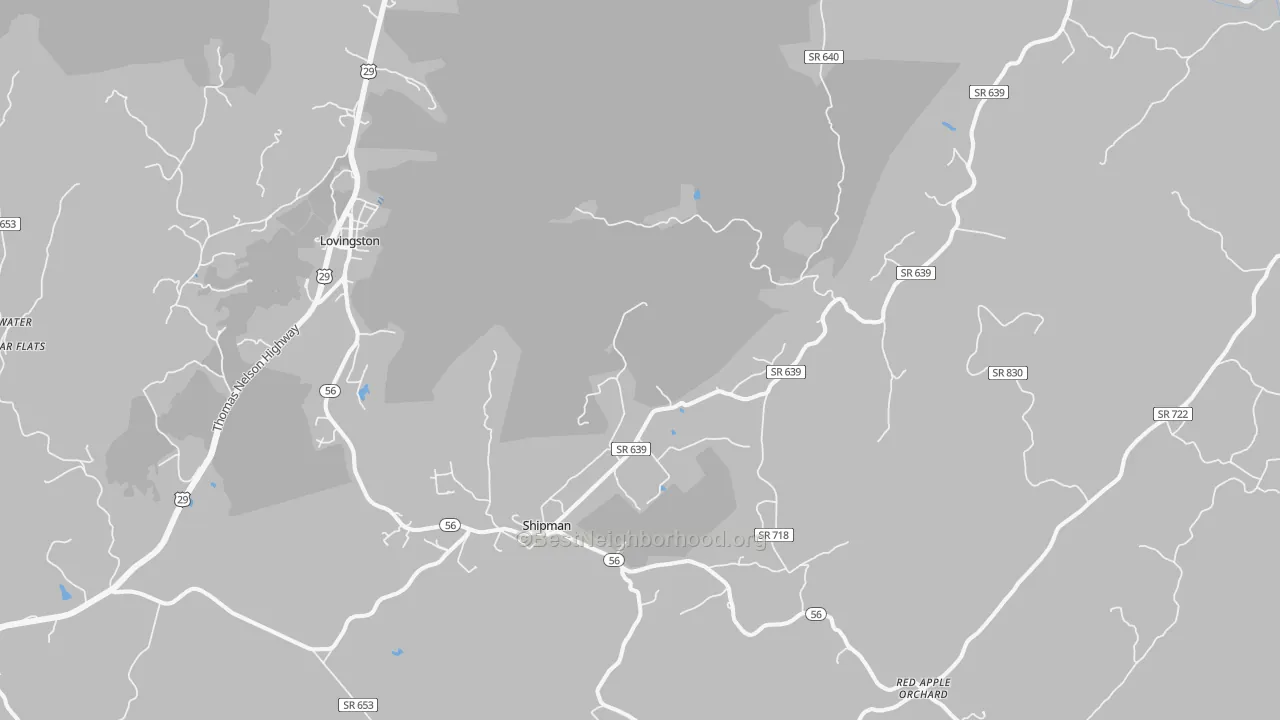 Transit Grade map of Shipman, VA