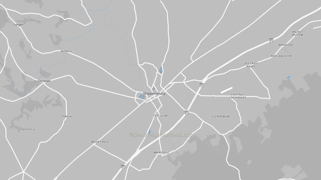 Transit Grade map of Shippensburg, PA