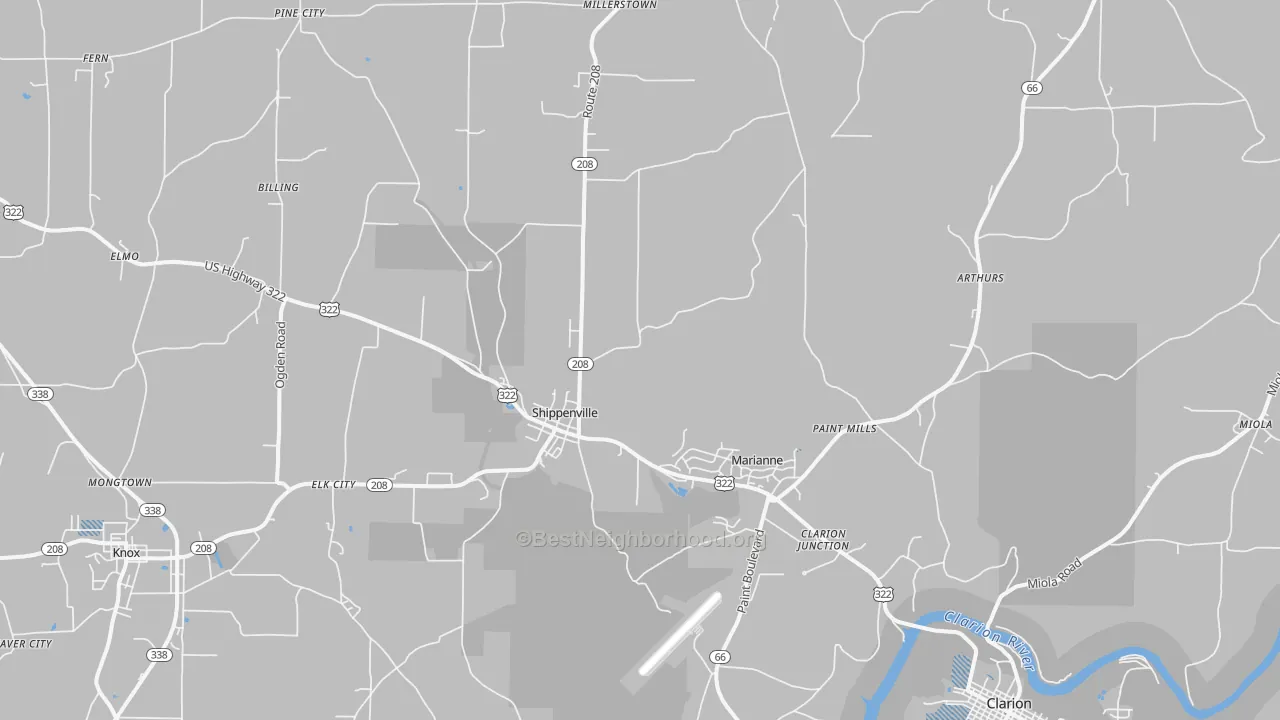 Transit Grade map of Shippenville, PA