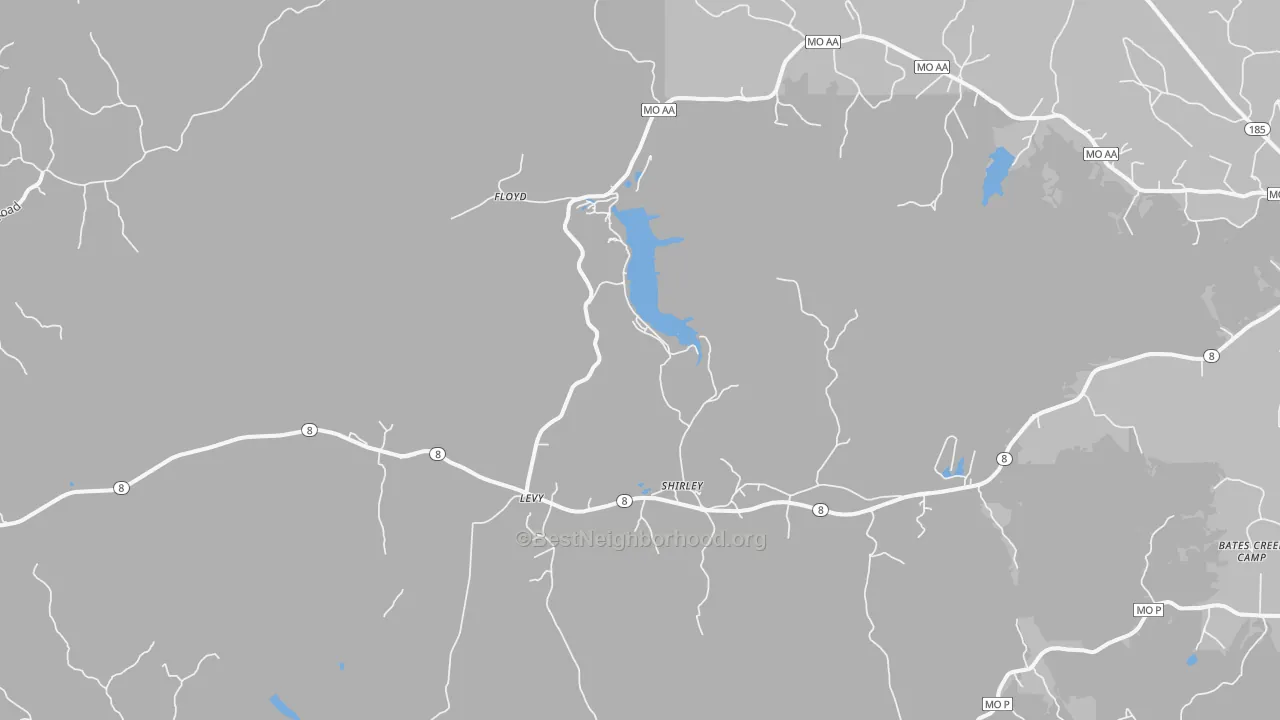 Transit Grade map of Shirley, MO