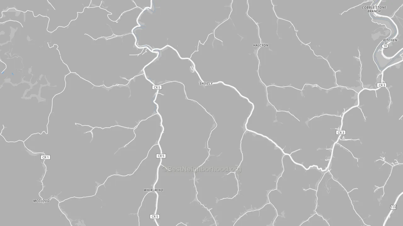 Transit Grade map of Shively, WV