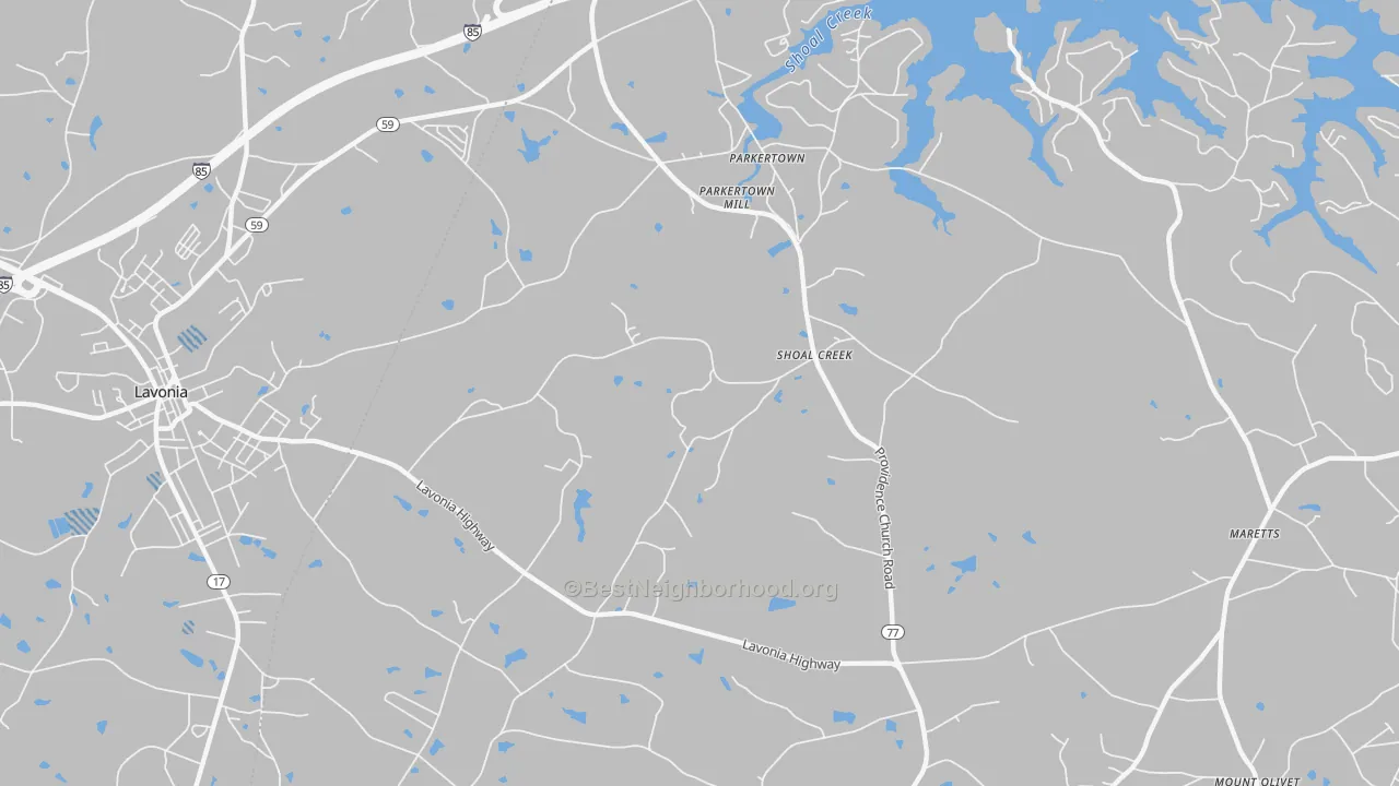 Transit Grade map of Shoal Creek, GA