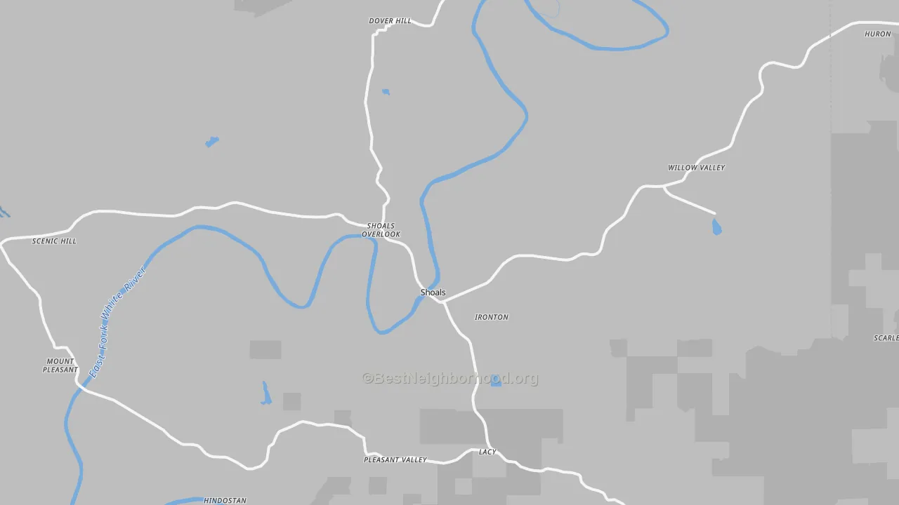 Transit Grade map of Shoals, IN