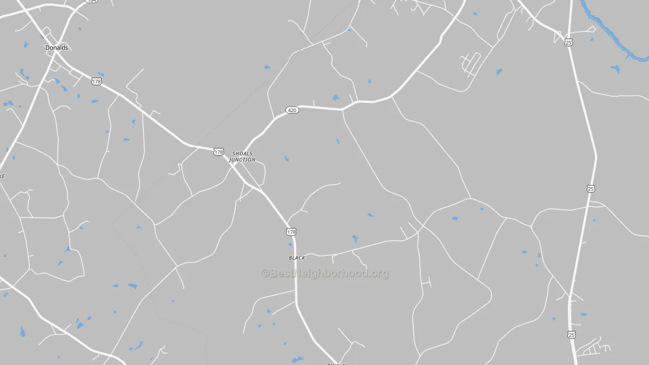 Transit Grade map of Shoals Junction, SC