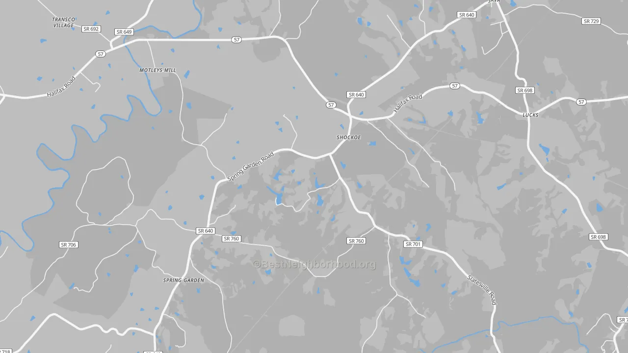 Transit Grade map of Shockoe, VA