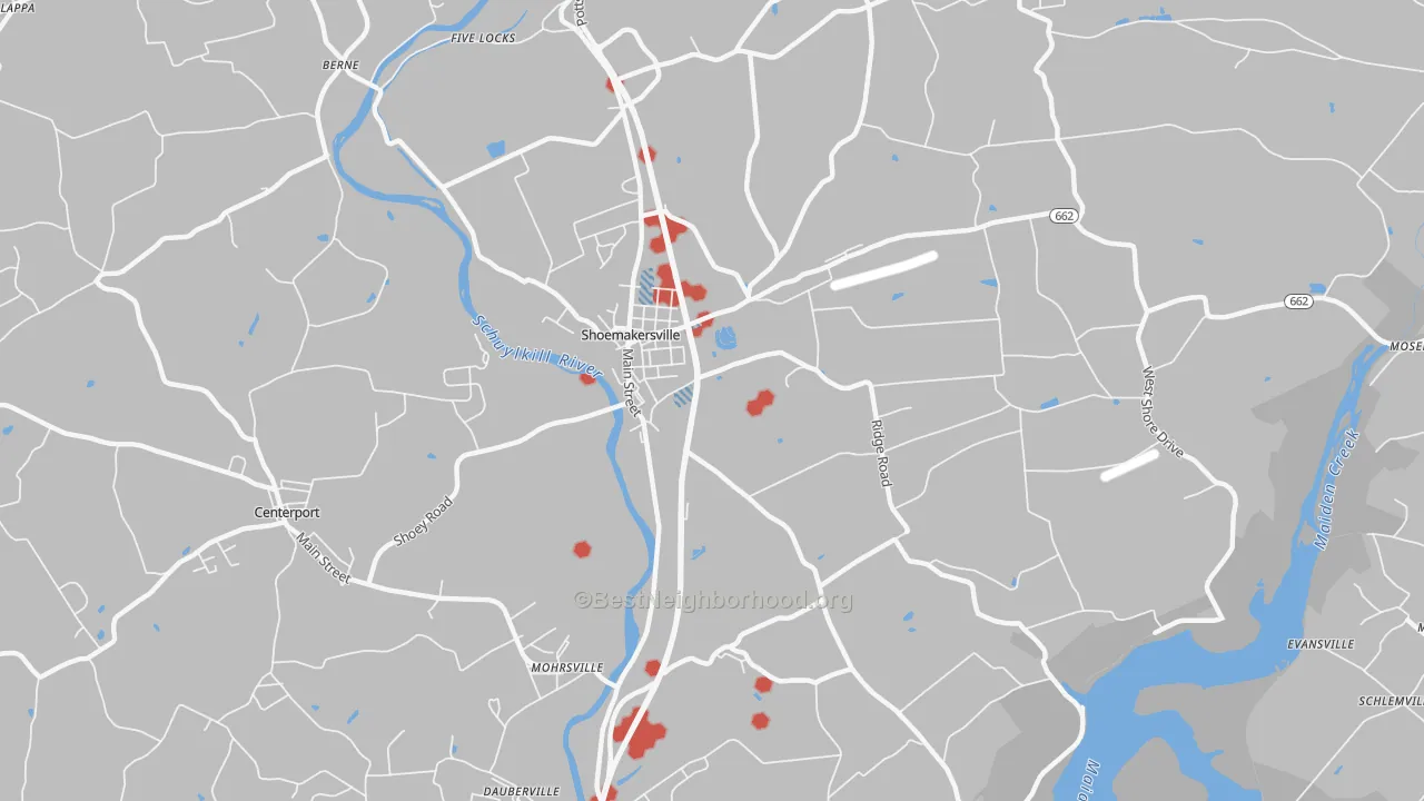 Transit Grade map of Shoemakersville, PA