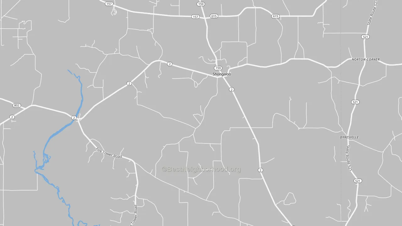 Transit Grade map of Shongaloo, LA