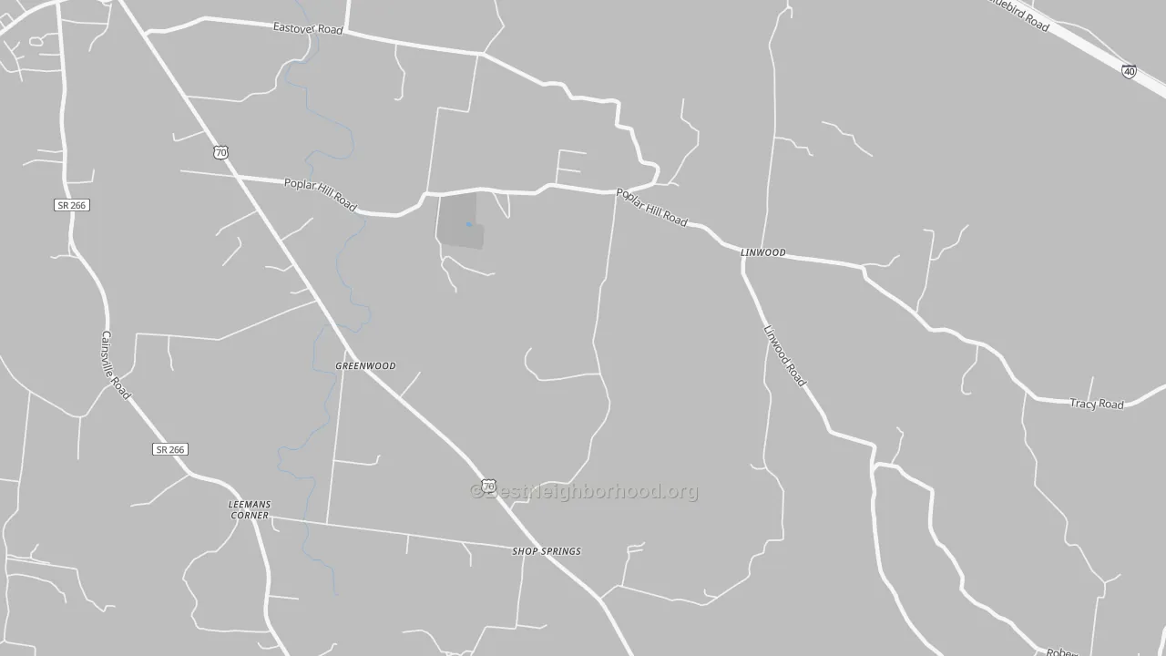 Transit Grade map of Shop Springs, TN