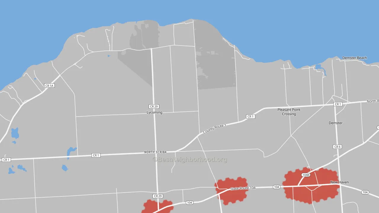 Transit Grade map of Shore Oaks, NY