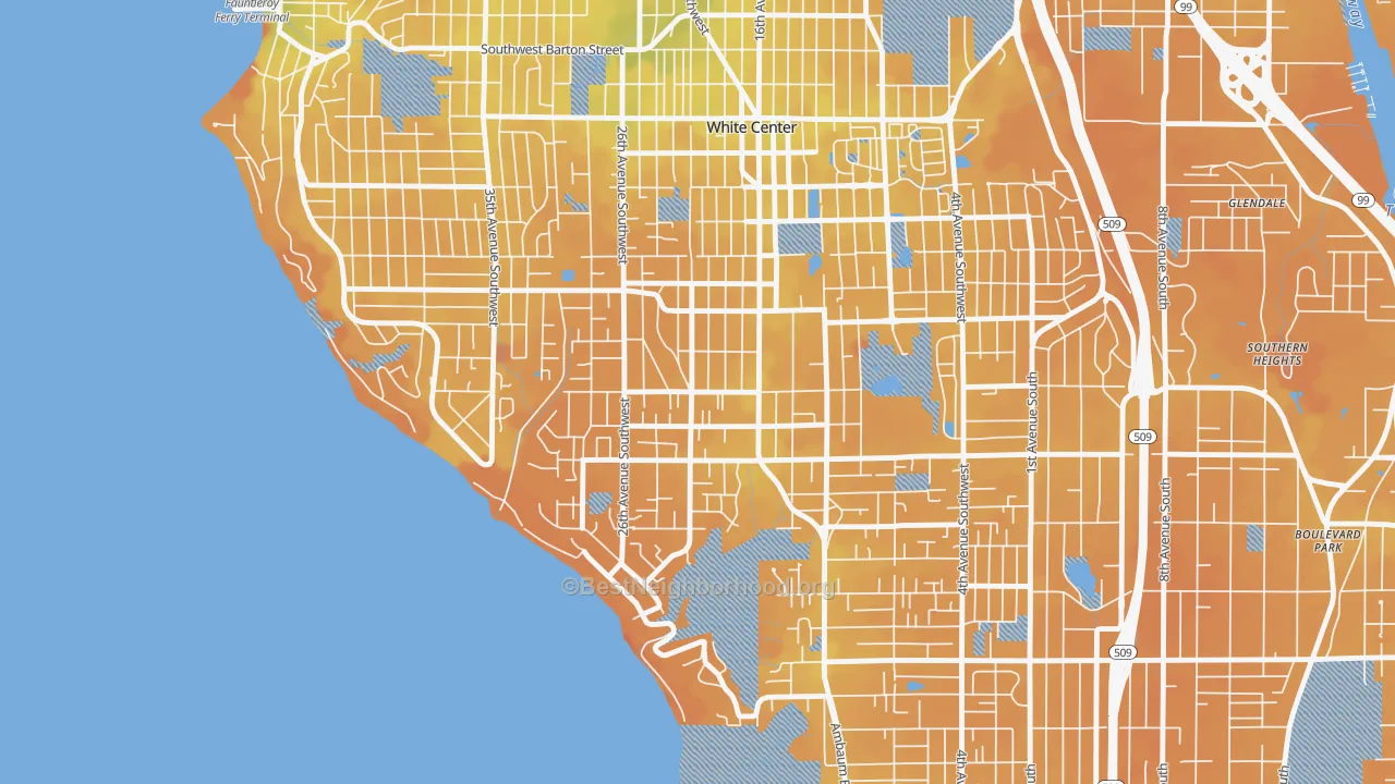 Transit Grade map of Shorewood, Seattle, WA