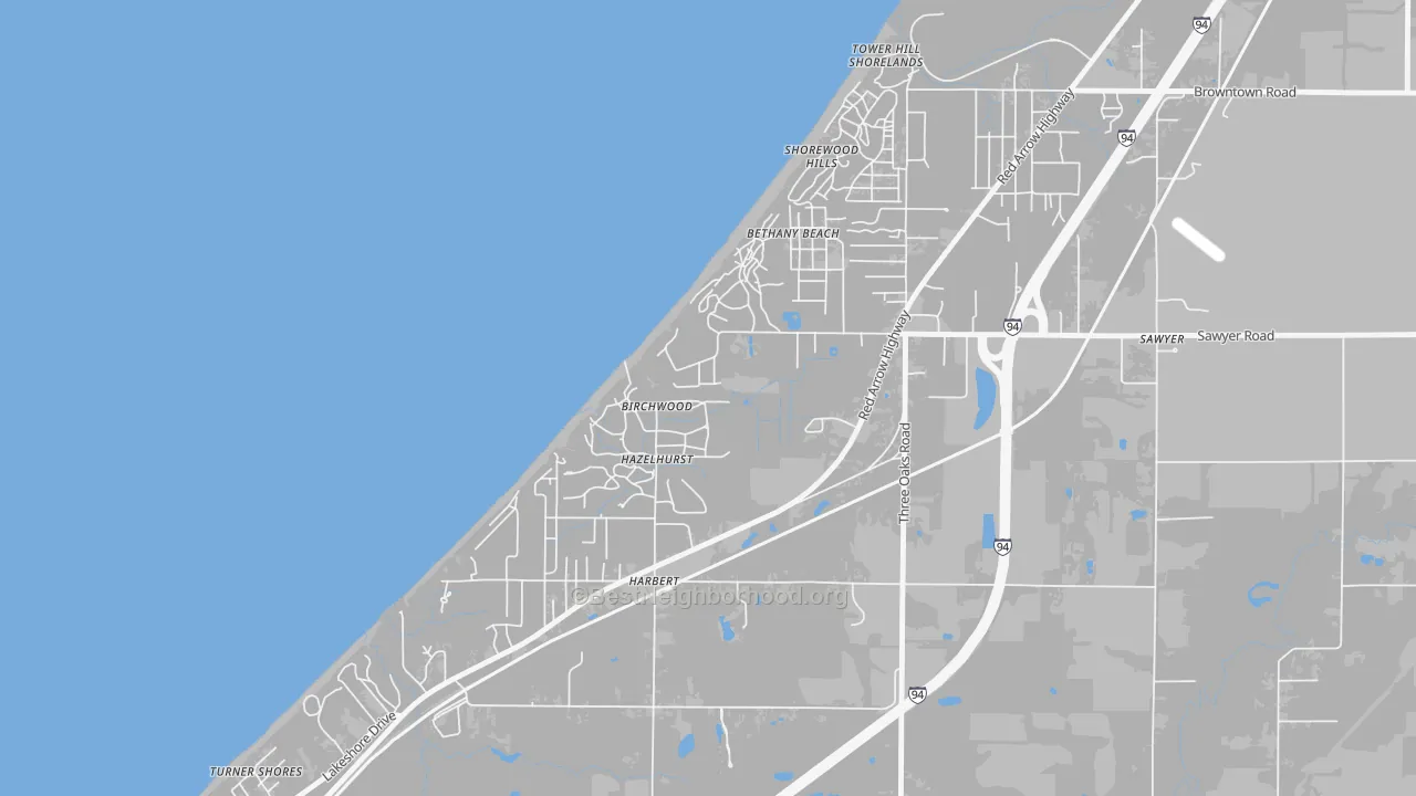 Transit Grade map of Shorewood-Tower Hills-Harbert, MI