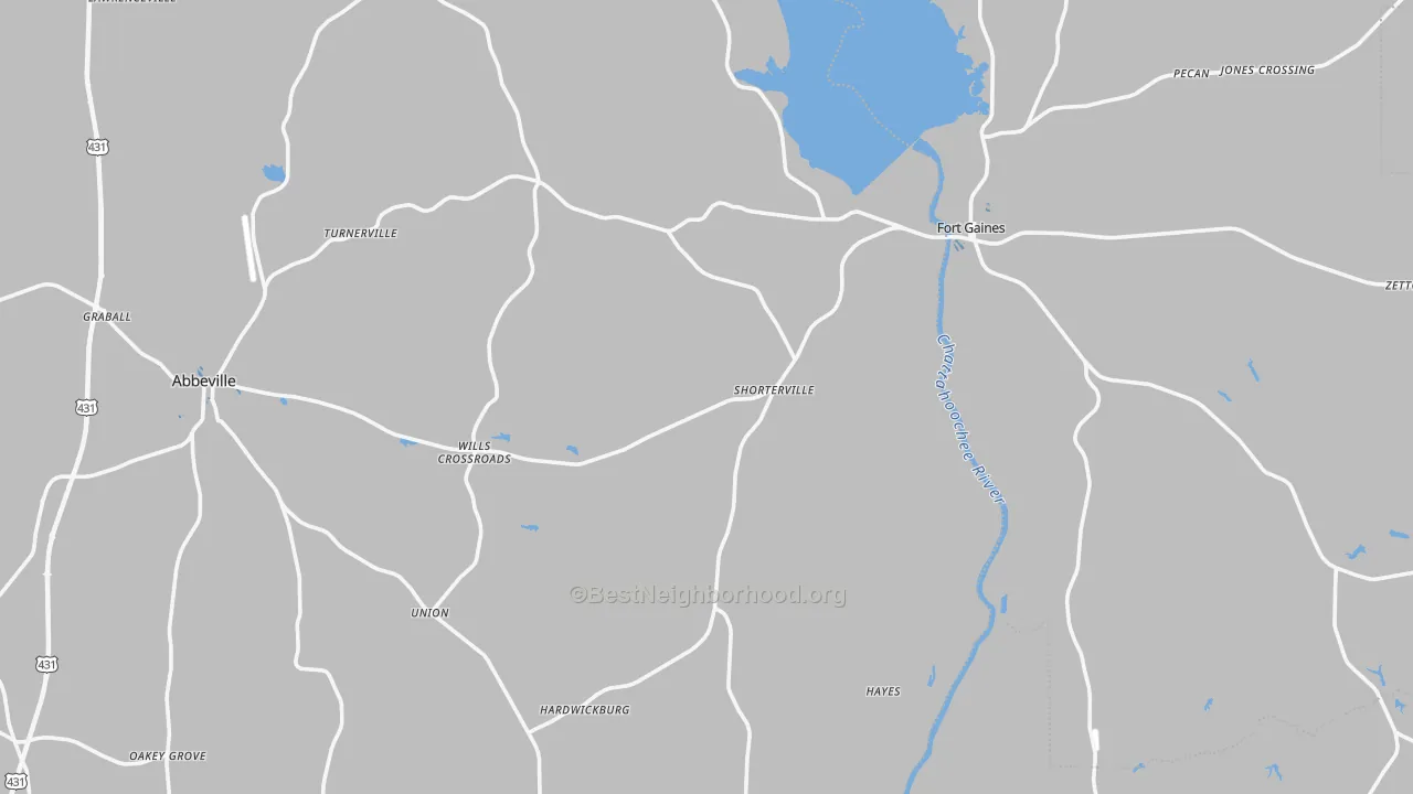 Transit Grade map of Shorterville, AL