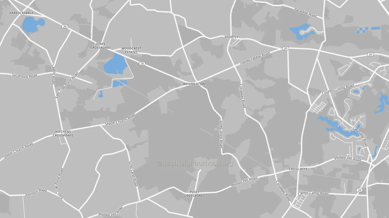 Transit Grade map of Shortly, DE