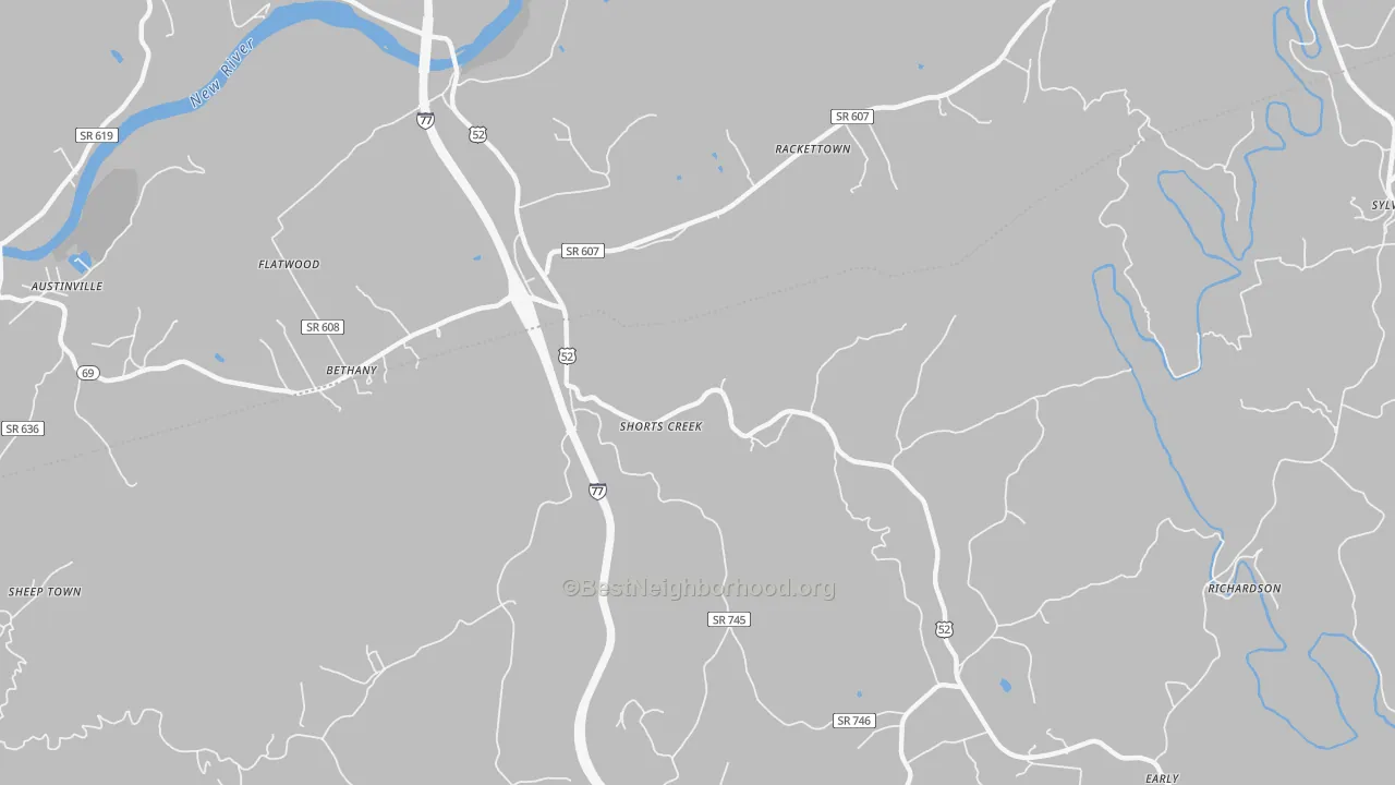 Transit Grade map of Shorts Creek, VA