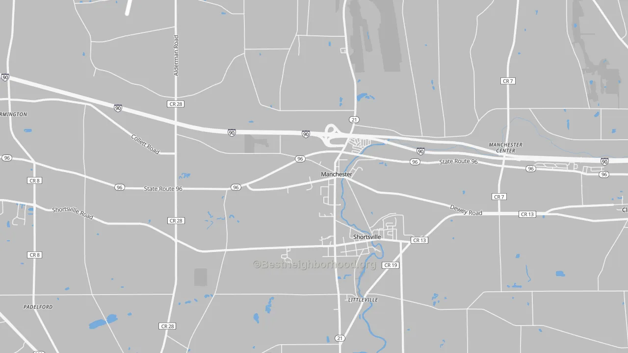 Transit Grade map of Shortsville, NY