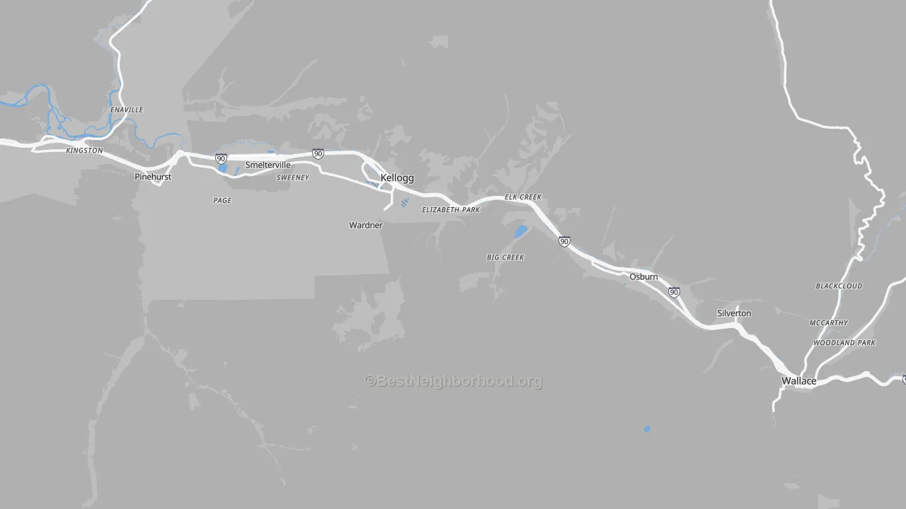 Transit Grade map of Shoshone County, ID