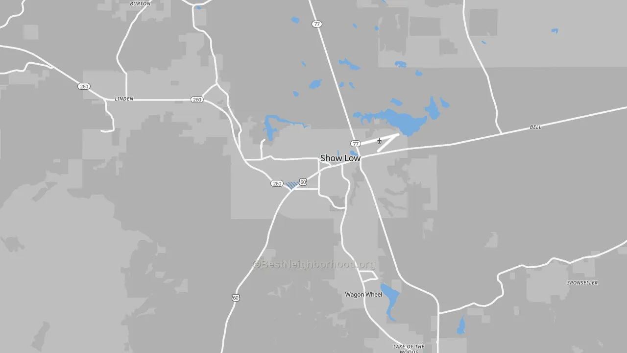 Transit Grade map of Show Low, AZ