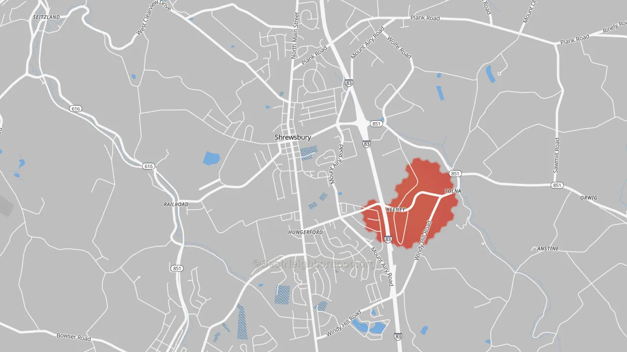 Transit Grade map of Shrewsbury, PA
