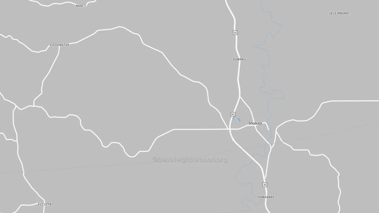 Transit Grade map of Shubuta, MS