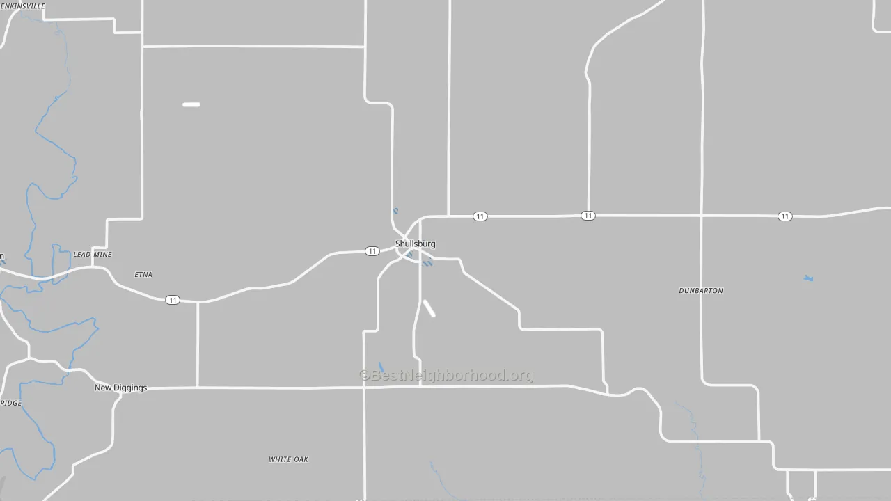 Transit Grade map of Shullsburg, WI